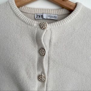 Zara cropped top with embellished buttons